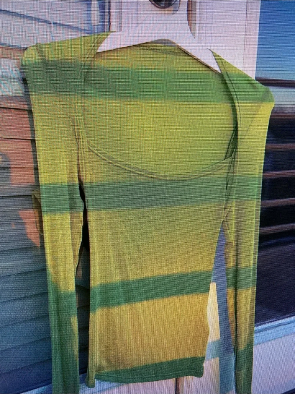 Lime Green Long Sleeve Cutout Top